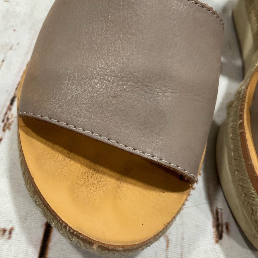 LUCKY‎ BRAND TAUPE LEATHER ESPADRILLES SANDALS - Picture 2 of 10